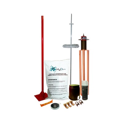 [KIT-MASTER-DIPOLO] Kit de Pararrayo Dipolo con Electrodo y Accesorios de Instalación para Techo.
