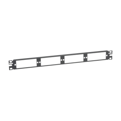 Patch Panel de Fibra Óptica, Para 4 Placas Acopladoras FAP o FMP, Color Negro, 1UR
