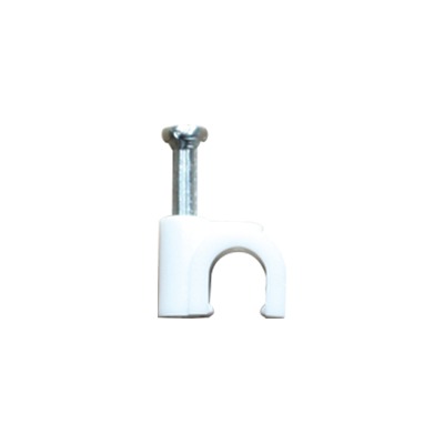 [TC-6-RW] Grapa reforzada para cable redondo de 6mm color blanco (100pzs)