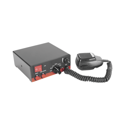 [X-ELS-200] Sirena Vehicular de 200W de Potencia, Con Switch Giratorio de 6 posiciones, Micrófono de Uso Rudo e Interconexión a Radio