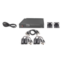 Kit de 4 canales de para transmisión de ALIMENTACION ( de 36 Vcc a 12Vcc )  y VIDEO (HD-TVI) a distancias de hasta 250 mts.