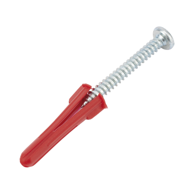 [TP-2X-KIT] Paquete Con 10 Taquetes Rojos de 1/4" y 10 tornillos 10 x 1 1/2" (4.82 x 38 mm) (1103-05002)