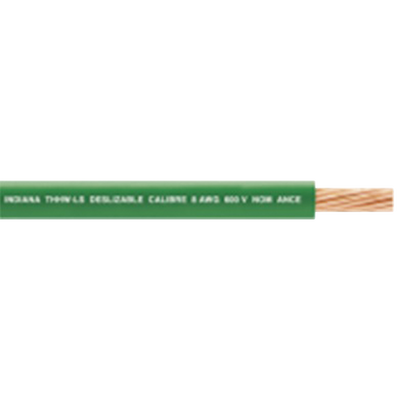 [SLY-296-GRN/100] 100 Metros / Cable Eléctrico /  8  AWG / Color verde / Cobre suave cableado / Aislamiento de PVC / Auto extinguible