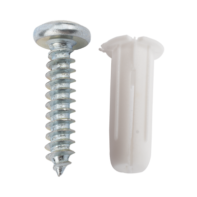 [TP-0-KIT] Paquete de 20 taquetes blancos  3/4" y 20 tornillos 8mm x 3/4" (1101-05002)