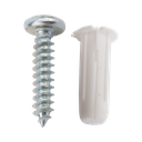 Paquete de 20 taquetes blancos  3/4" y 20 tornillos 8mm x 3/4" (1101-05002)