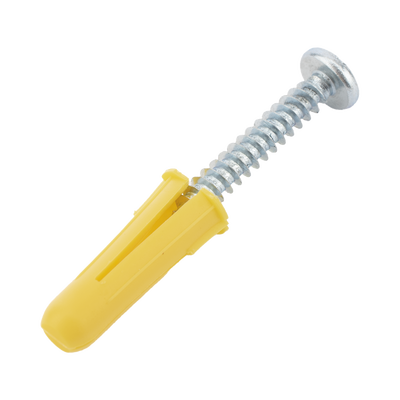 [TP-1X-KIT] Paquete de 20 taquetes amarillo  1" y 20 tornillos 8mm x 1"