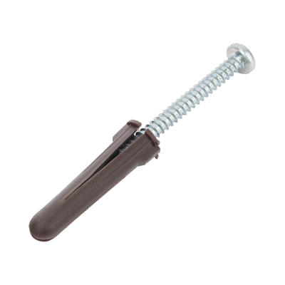 [TP-2B-KIT] Paquete de 10 taquetes café 1 3/4" y 10 tornillos 10mm x 1 3/4" (1104-05002)