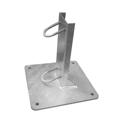 [SLM-BA-4G] Base Recta Reforzada Galvanizada para Mástil de 1" a 2" de Diámetro.