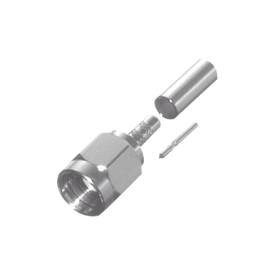 [RSA-3000-7] Conector SMA Macho de Anillo Plegable para Cables; RG-58/U Plenum, RG-122, Motorola Blanco, Niquel/Oro/Teflón.