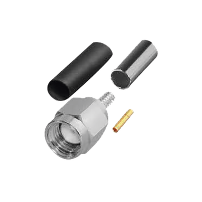 [RP-3000-B] Conector SMA Macho Inverso de Anillo Plegable para Cables RG-174/U, RG-316/U, Níquel/ Oro/ Teflón.