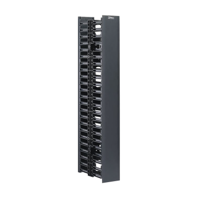 [WMPV45E] Organizador Vertical NetRunner, Doble (Frontal y Posterior), Para Rack Abierto de 45 Unidades, 4.9in de Ancho, Color Negro