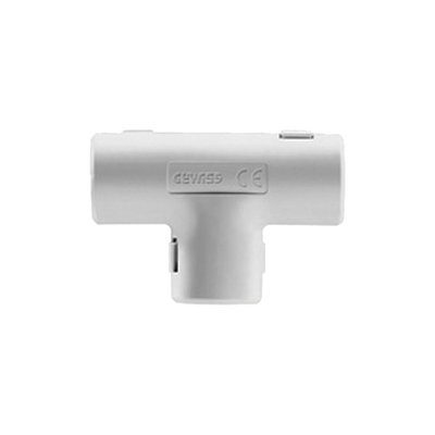[DX-40-232] Unión en "T" para tubería rígida, recomendado para cable eléctrico, PVC Auto-extinguible, de 32 mm