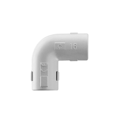 [DX-40-320] Unión en "L" (Codo) para tubería rígida, recomendado para cable eléctrico, PVC Auto-extinguible, de 20 mm