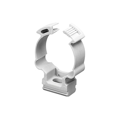 [GW-50-606] Soporte de collar (Abrazadera), PVC Auto-extinguible, cerrado para tubería de 20 mm