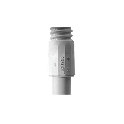[DX-43-420] Conector (Racor) de tubería rígida a tubería flexible (Diflex), PVC Auto-Extinguible, 20 mm, IP65
