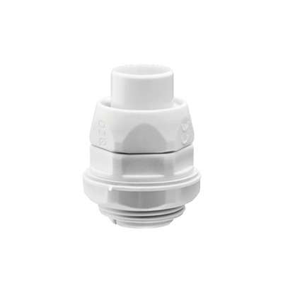 [DX-54-032] Conector (Racor) de tubería flexible a caja, PVC Auto-Extinguible de 32 mm, IP55