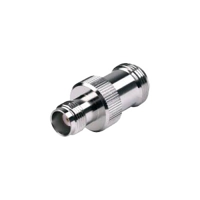 [RFT-1239] Adaptador en Línea de Conector TNC Hembra a N Hembra, Níquel/ Oro/ Teflón.