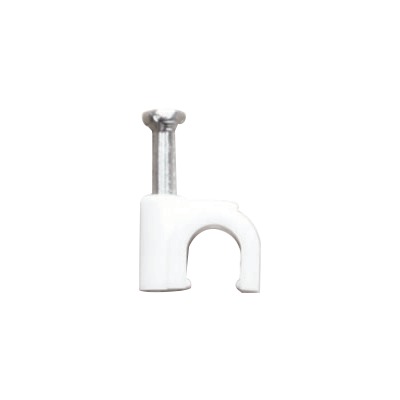 [TC-6.0] Grapa para cable redondo de 6mm color blanco (100Pzs)