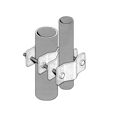 [CLAMP-005] Juego Sencillo de Abrazadera Dual para Mástiles de 3.81 a 8.9 cm. de Diámetro.