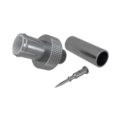 [RFB-1106-9] Conector BNC Hembra de Conexión Rápida, Anillo Plegable para RG-58/U Níquel/ Oro/ Delrin.