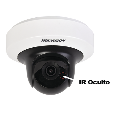 [DS-2CD2F52F-IS] Mini Domo IP PT 5 Megapixel / 10 mts IR Inteligente / H.264+ / MicroSD 128GB / Interior / PoE / Lente 2.8 mm