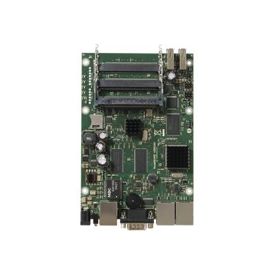 [RB435G] Board, 3 Puertos Gigabit con 5 ranuras miniPCI de expansión hasta MIMO 10x10