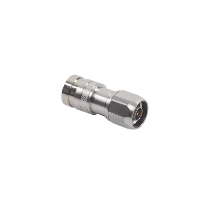 [COMP-NM-400] Conector N Macho de Compresion, en linea para LMR-400, CNT-400, RG-8/U, RF-400, Plata/Oro/Teflón.
