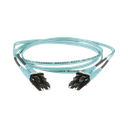 Jumper de Fibra Optica Multimodo 50/125 OM3, LC-LC Duplex, OFNR (Riser), Color Aqua, 1 Metro (3.28 Pies)