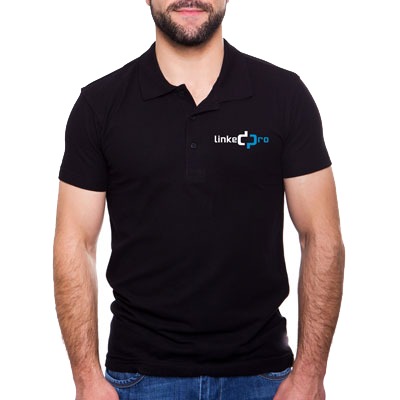[PLALPBL] Playera Tipo Polo Color Negro LinkedPRO Talla Grande