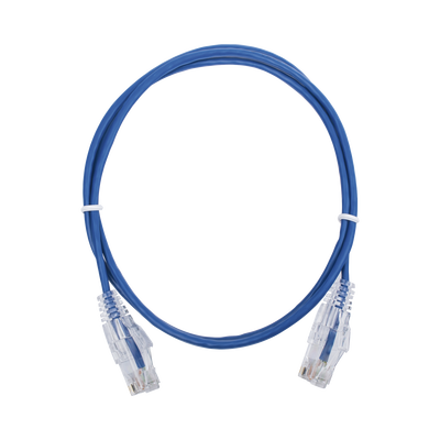 [LP-UT6-100-BU28] Cable de Parcheo Slim UTP Cat6 - 1 metro, Azul, Diámetro Reducido (28 AWG)