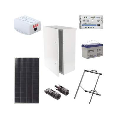 [PL-1224G-1R] Kit Solar de 14 W con PoE Pasivo 24 Vcc para un radio de Ubiquiti airMAX o Cambium ePMP