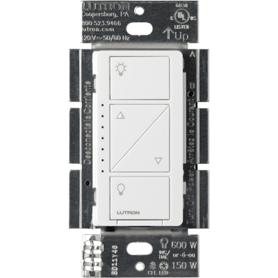 (Caseta Wireless) Atenuador, aumenta/disminuye intensidad de Iluminación, requiere cable neutro. 250W LED /1000 INC/HAL