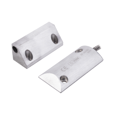 [SF-3014-C] Contacto Magnético para Piso, Salida Dual NC/NA, GAP 65mm, Cubierta de Aluminio con 55cm de Cable Blindado