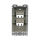 Placa de Pared Vertical, Resistente al Agua con Protección IP56, Acepta 4 Módulos Mini-Com, Color Gris