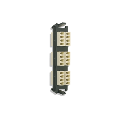 [RIC-F-LC24-01C] Placa acopladora de Fibra Óptica Quick-Pack, Con 6 Conectores LC Quad (24 Fibras), Para Fibra Multimodo, Beige