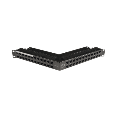 [Z6AS-PNLA-U48K] Patch Panel Z-Max de 48 Puertos, Blindado, Precargado con Jacks Categoría 6A, Angulado, 1UR