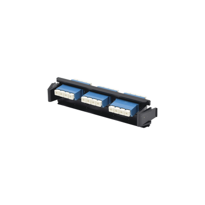 [RIC-F-LCU12-01C] Placa Acopladora de Fibra Óptica Quick-Pack, Con 6 Conectores LC/UPC Duplex (12 Fibras), Para Fibra Monomodo, Azul