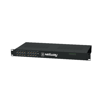 [NETWAY8] Midspan de 8 puertos, montaje en rack de 19". Ofrece alimentación PoE a los dispositivos alcanzando distancias de hasta 600m.