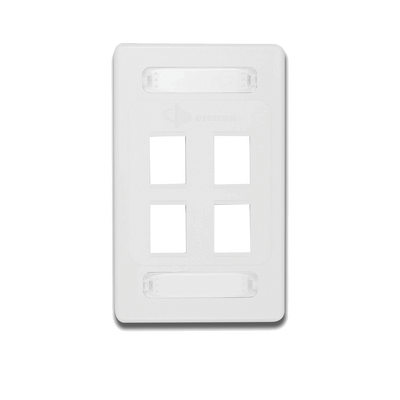 [10GMX-FPS04-02B] Placa de Pared Modular 10G MAX de 4 Salidas, Color Blanco, Versión Bulk (Sin Empaque Individual)
