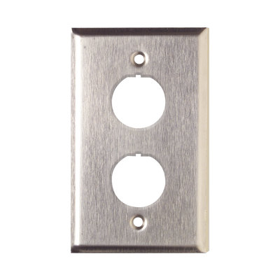 [XFP-S-02-SS] Placa de Pared Reforzada, de Acero Inoxidable, Para Uso Industrial, de 2 Puertos