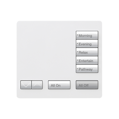 [RRT5RLSW] Teclado seetouch, sobre mesa 5 botones,  Botonera Retroiluminada / programe escenas diferentes en cada botón.