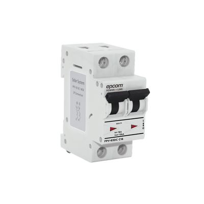 Protección Térmica 2P, 16A,  Corriente Directa  800 Vcc para Aplicación Fotovoltaica Montaje Riel DIN