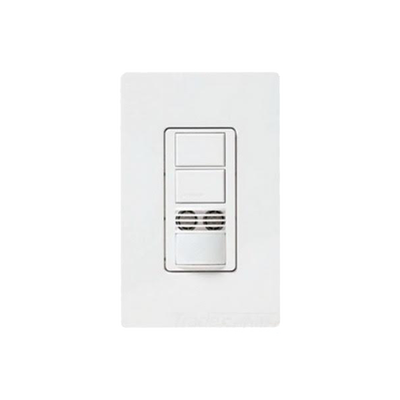 [MS-B202-WH] (XCT) Apagador doble con sensor de presencia y PIR ultrasónico, ideal para salas de conferencia o entretenimiento.