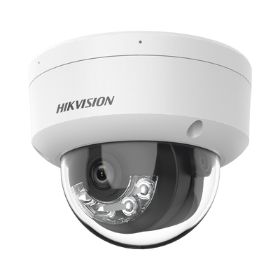 [DS-2CD1143G2-LIUF] Domo IP 4 Megapixel / Lente 2.8 mm / Dual Light (30 mts IR + 30 mts Luz Blanca) / Micrófono Integrado / Antivandálico IK08 / ACUSENSE Lite / Exterior IP67 / H.265 / PoE / ONVIF / Micro SD