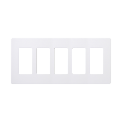 [CW5WH] Placa de pared 5 espacios, para atenuador (dimmer), switch ó control remoto PICO inalámbrico
