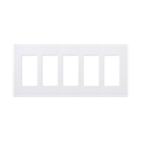 Placa de pared 5 espacios, para atenuador (dimmer), switch ó control remoto PICO inalámbrico