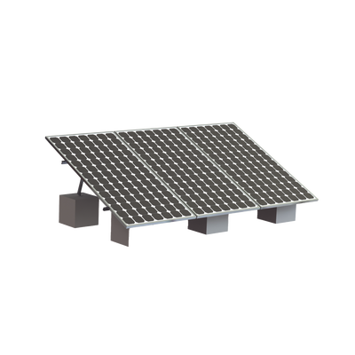 [VEKTOR8R3M] Montaje para 3 Panel Solar, Riel "8" de 4050mm para Módulos con Espesor de 35mm, Velocidad de Viento Máx. 136km/h (20° a 45°)