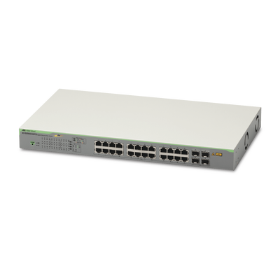 [AT-GS950-28PS-10] Switch PoE+ Gigabit WebSmart de 24 puertos 10/100/1000 Mbps + 4 puertos SFP Gigabit, 185 W