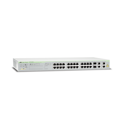 [AT-FS750-28PS-10] WebSmart Switch, 24 puertos PoE+ 10/100 Mbps + 2 puertos 10/100/1000 Mbps + 2 SFP Gigabit Combo, 193 W