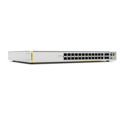 [AT-X510-28GSX-10] Switch Stackeable Capa 3, 24 puertos SFP Gigabit + 4 puertos SFP+ 10 G, fuente redundante